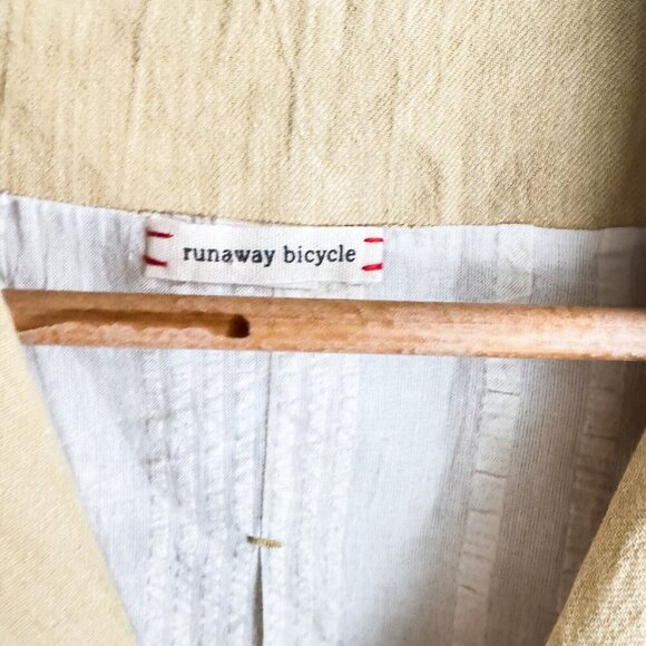 Runaway Bicycle beige Handlooomed Cotton Blazer + Pants Set S/M - Picture 9 of 9